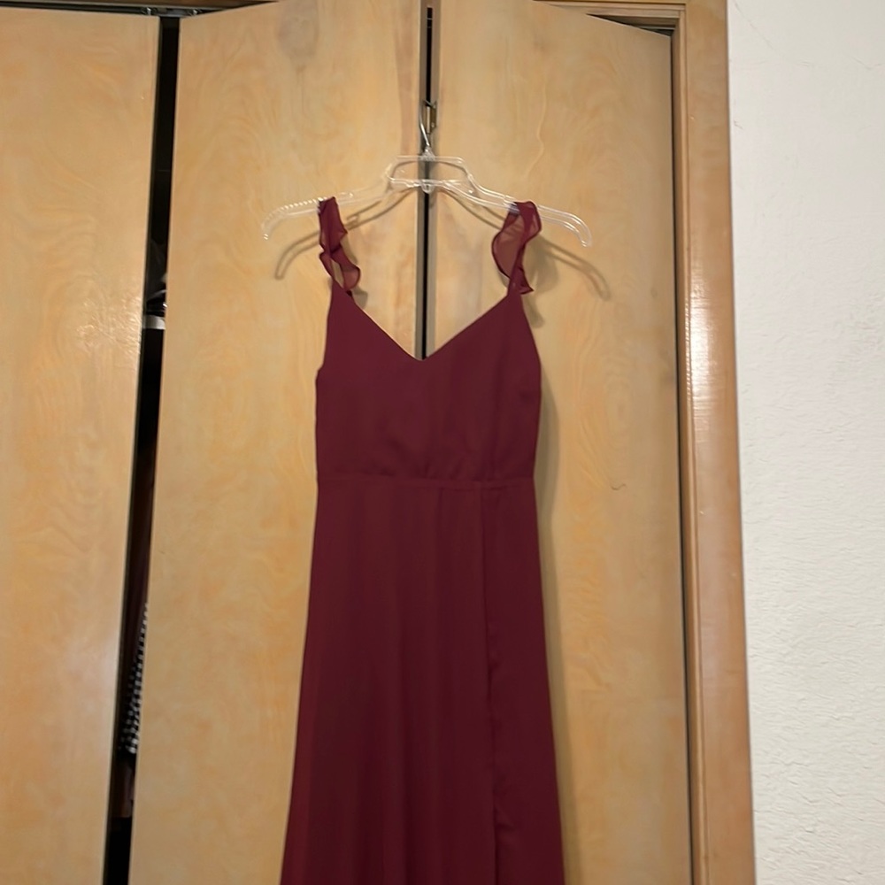 Red/ burgundy chiffon bridesmaids dress Birdy Grey